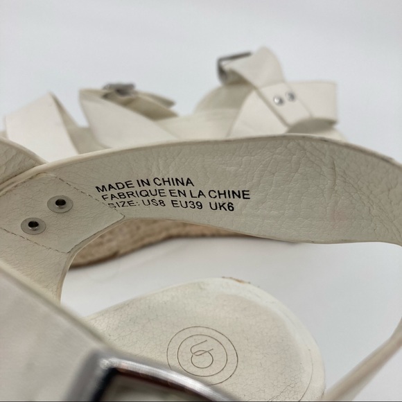 Urban Outfitters White Platform Espadrille Sandals - Size 8 - Picture 4 of 10